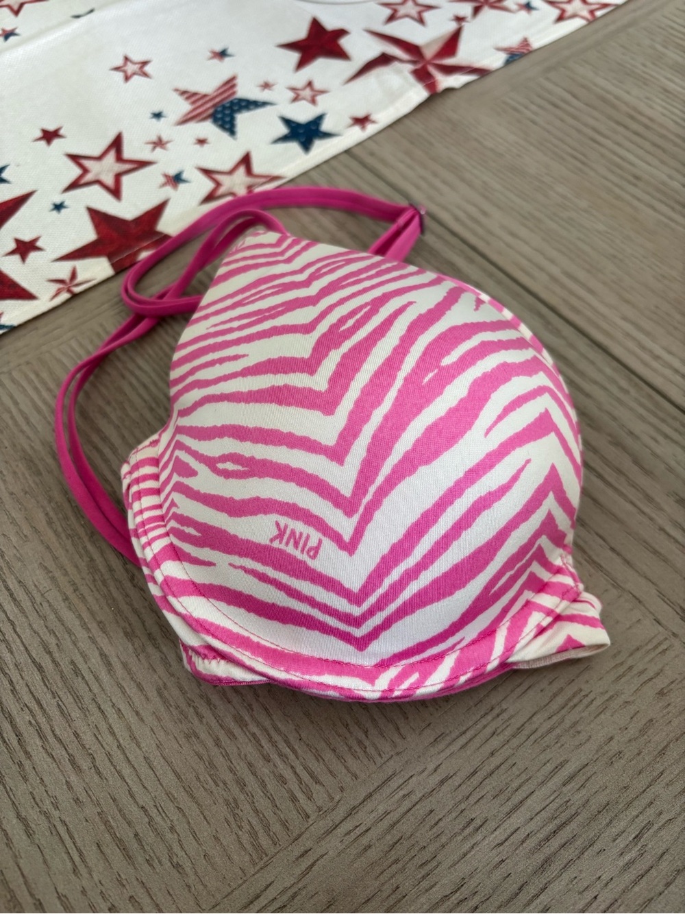 Victoria's Secret Pink & White Zebra Print T-Shirt Bra